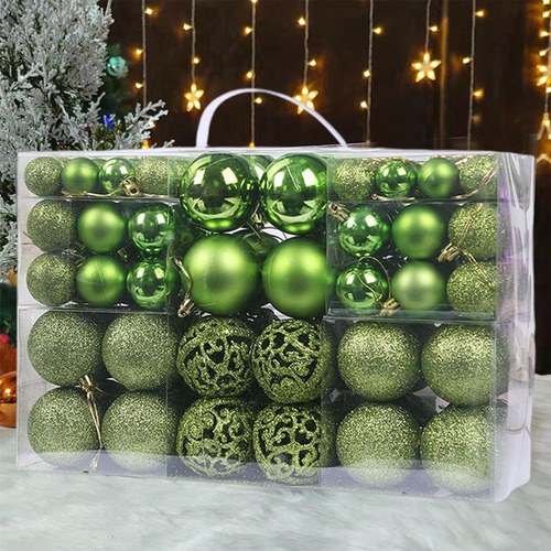 100 Bolas De Árbol De Navidad Colgantes Inastillables Verde