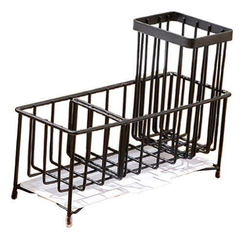 Soporte De Esponja Para Almacenamiento De Cocina, Negro