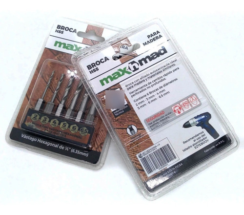 Set Ezeta De 6 Mechasa Vastago Hexagonales Hss Para Madera