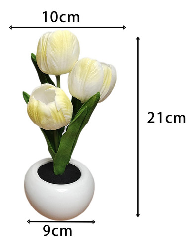 Luz De Noche Flores Artificiales Luz Led Tulipanes Amarillos
