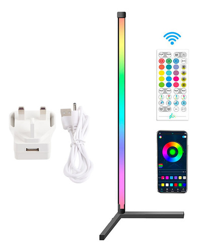 Lámpara De Pie De Esquina Rgb Con Iluminación Ambiental Led