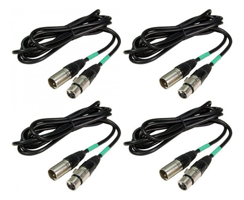 (4) Cables De Efecto De Iluminación Dmx De 10 Pies Mac...