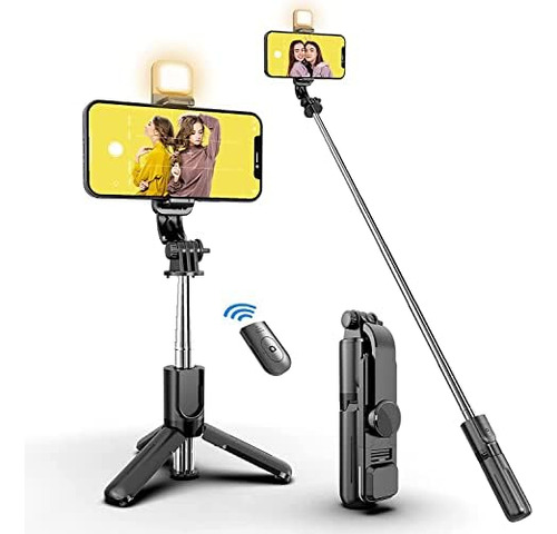 Tripode Selfie Stick Con Luz Celular Bluetooth R1s