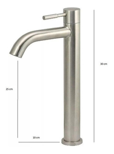 Torneira Aço Inox Escovado Lavatório Mesa Alta 1/4v