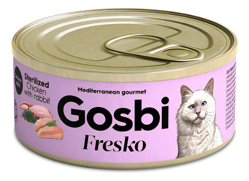 Gosbi Fresko Gato Esterilizado Pollo Con Conejo 70 Gr