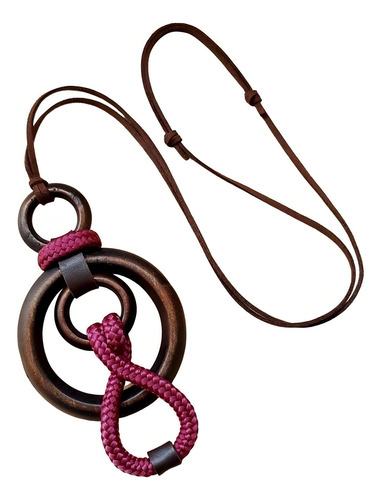 Maxi Colar Feminino De Corda Boho Chic Moda Ajustável Cor Marsala