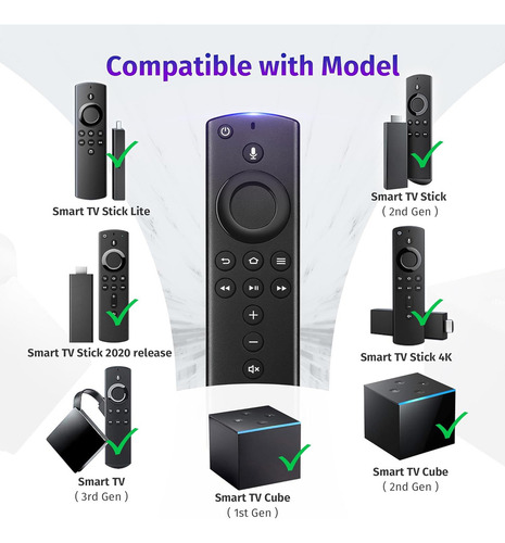 Control Remoto De Voz Para Fire Tv Stick/cube/lite/4k, No Para Televisores Insignia Pioneer Smart