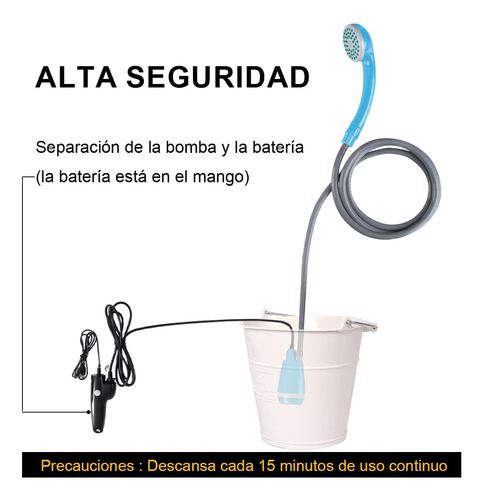 Regadera Batería Recargable Usb, Ducha Portátil Con Manguera