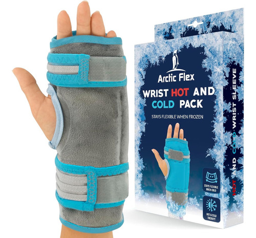 Muñequera Con Gel Soporte Terapia Frio Calor Dolor Postop Gris Ajustable