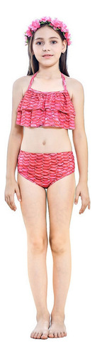 Conjunto De Bikini Con Diseño De Sirena Para Niños