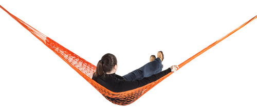 Rede De Dormir E Descanso Camping Nylon Impermeável Laranja