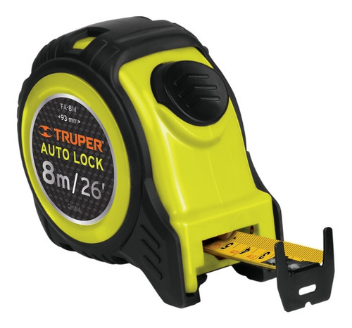 Flexómetro Auto Lock, 8 M, Cinta 25 Mm Truper 10749