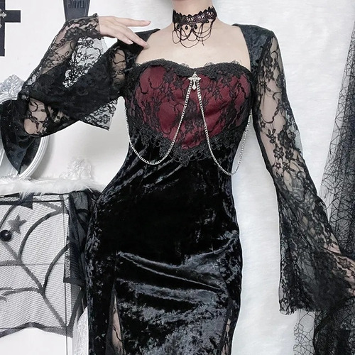 Vestido Largo Estilo Morticia/ Preguntar Disponibilidad 