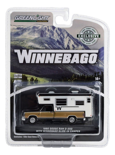 Greenlight 1:64 1990 Dodge Ram D250 Slide-in Camper