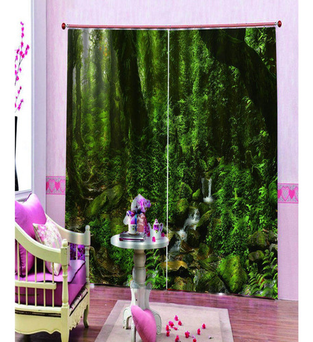 Cortina De Ventana De Impresión 3d For 150x166cm -bosque