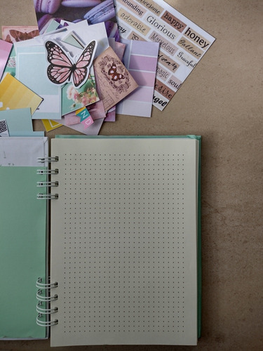 Bullet Journal 15*21 Cm Personalizado +papeles Para Decorar 2