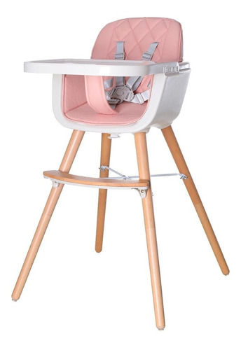 Silla Trona De Comer Woody Madera Kikkaboo Gris- Mvd Kids