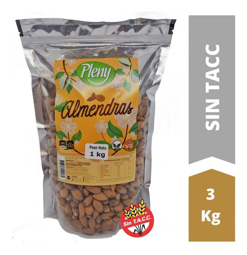 Almendras Peladas X 3 Kg - Libre De Gluten Sin Tacc