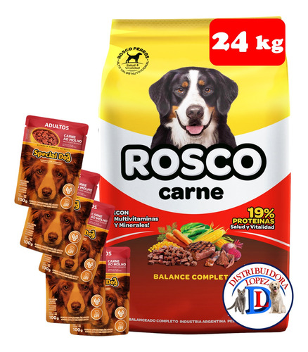Alimento Para Perros Rosco Adulto 24 Kg + Regalo