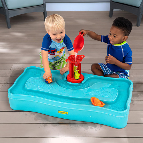 Simplay3 Carry & Go Ocean Drive - Mesa De Juego De Agua De 2 Lados Para Niños Con 4 Accesorios, Juguete Para Interiores Y Exteriores, Incluye Rueda De Agua, Barco, Cubeta Y Camión, Fabricado En