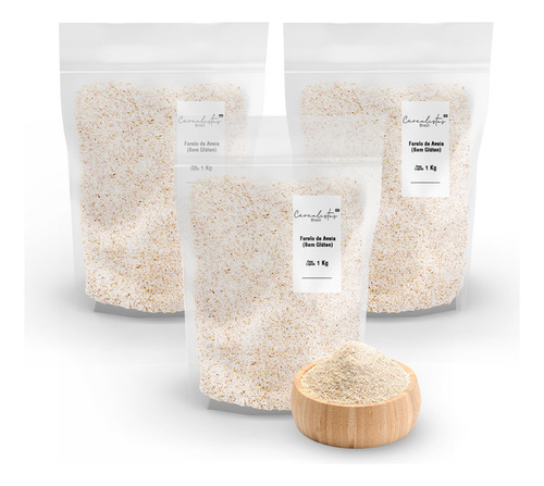 Farelo De Aveia 3 Kg Zero Glúten Sem Contaminação Cruzada