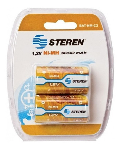Pila Recargable C Steren Bat-nm-c2 1.2v 3000mah 2 Pilas