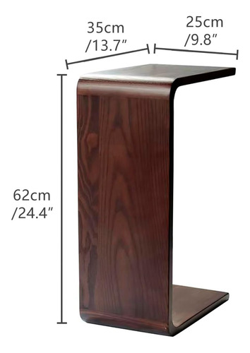 Mesa Auxiliar C-shaped En Madera De Nogal (set De 2)