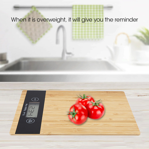! Báscula De Pesaje Eléctrica Con Pantalla Led De Bambú For