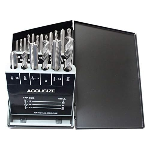 18 Pc H.s.s. Tap And Drill Set, U.n.c., 0001-0040