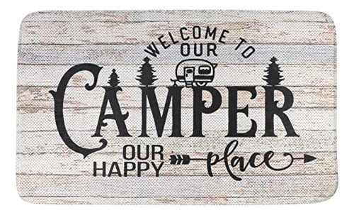 Bienvenido A Our Camper Our Happy Place Felpudo Para Puerta 