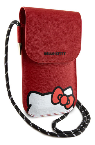 Wallet Hello Kitty Tpu Orejas Con Correa Roja