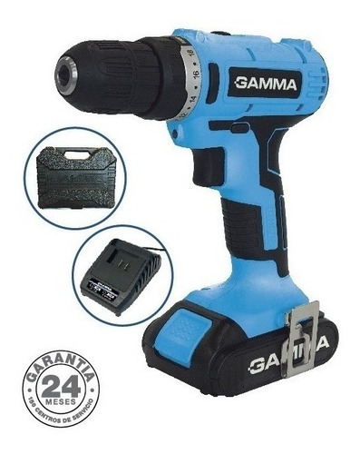 Imagen 1 de 6 de Taladro Atornillador Gamma G12103 21v 2 Baterias Cargador