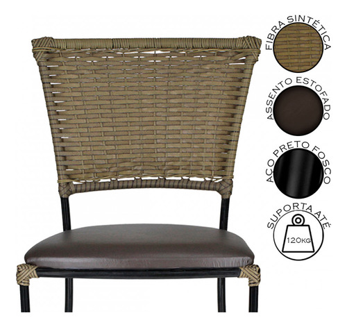 Conjunto Mesa E 4 Cadeiras Gramado Para Área Gourmet