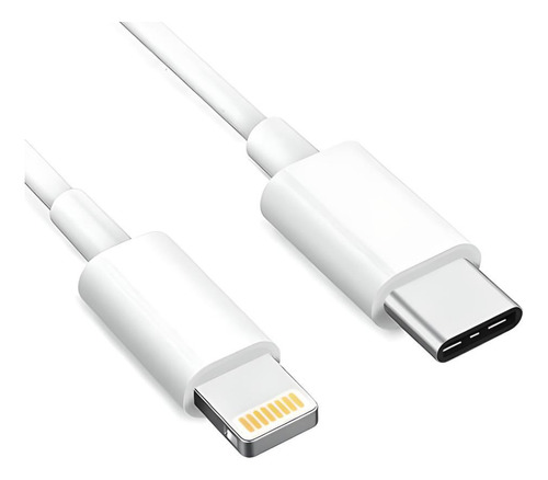 Cable usb Apple Lightning cable 0.13 blanco con entrada USB Tipo C salida Lightning carga rapída