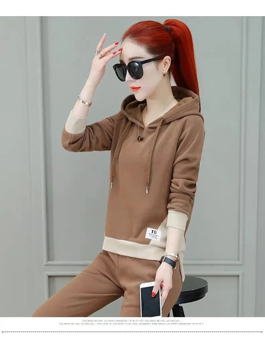 Conjunto Casual De Sudadera Con Capucha Y Pantalones Para Mu
