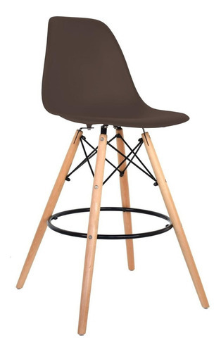 Silla Banco Fijo De Diseño Eames Cajero Bonno Café Color de la estructura de la silla Marrón oscuro
