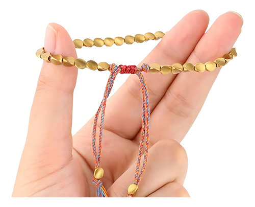 Pulsera Cobre Tibetana Hecha A Mano De Cuerda Unisex Diámetro 5 Cm