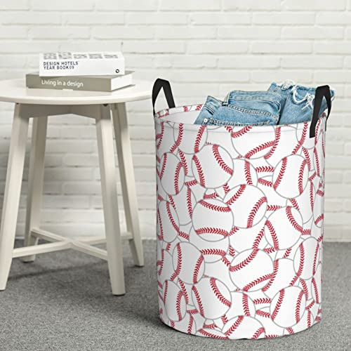 Cesta Redonda Ropa Sucia 62l, Almacenamiento Textura Béisbol