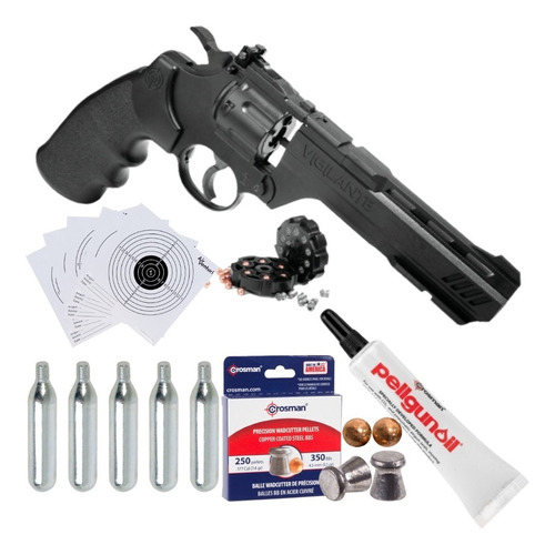 Pistola Revolver Vigilante Crosman + Co2 Pellets Y Bbs Xtr C