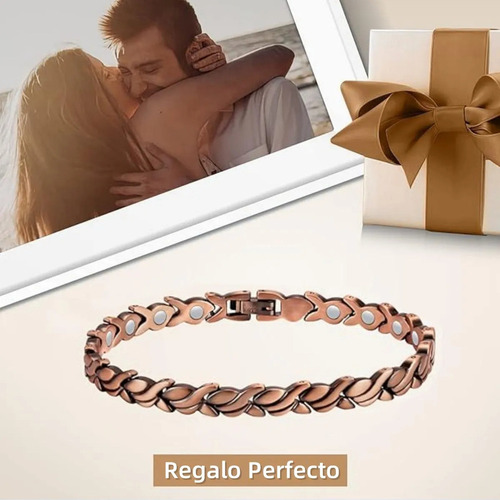 L Pulsera Mujer Cobre Puro Con Imanes Alivio Dolor Artritis