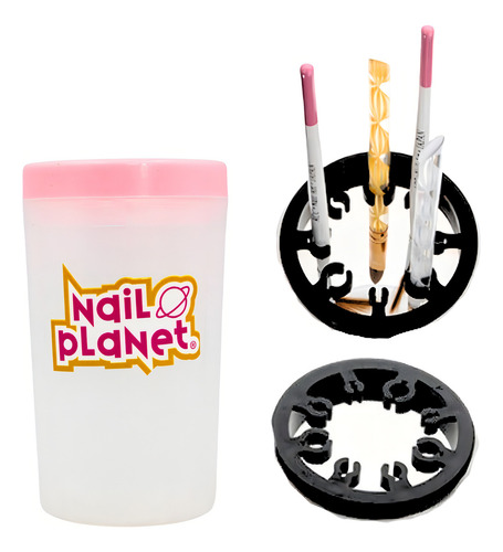 Vaso Limpia Pinceles Uñas, Acrílico, Esmalte. Nail Planet Color Vaso Limpia Pincel