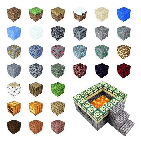 Construcción Magnética De Juguete Minecraft De 64 Piezas