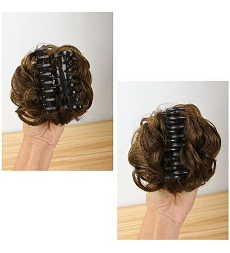 Meiriyfa Claw Clip Hair Bun Extensiones Messy Curly Fdw5v