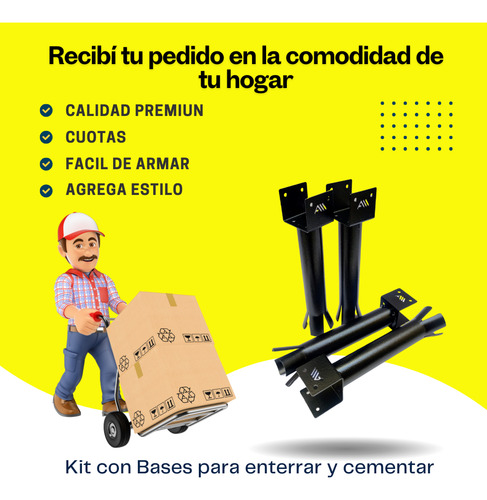 Arma Tu Pergola De 3x3 Mts Kit Alluss Para Maderas De 4x4