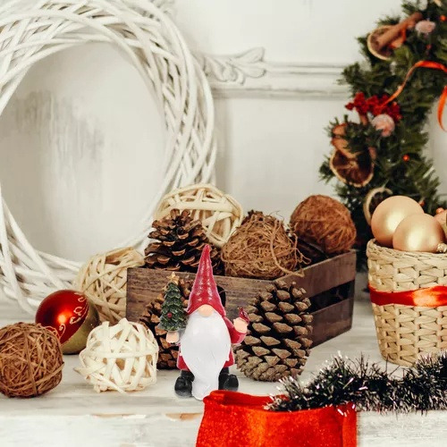 Jj Papá Noel Enano Levanta Decoraciones De Árboles De