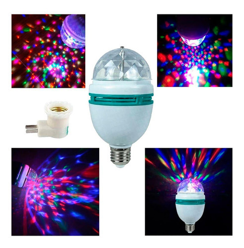 Lampada Led Bola Maluca Lampada Giratória Dupla Festa Balada