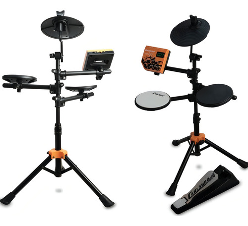 Batería electrónica Carlsbro Rock 50 de 3 cuerpos. Color: negro.