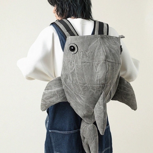Js Nueva Mochila De Gran Capacidad Con Forma De Tiburón