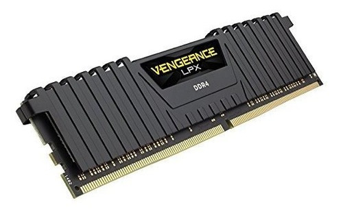 Memoria RAM Vengeance LPX gamer color negro 64GB 2 Corsair CMK64GX4M2A2666C16