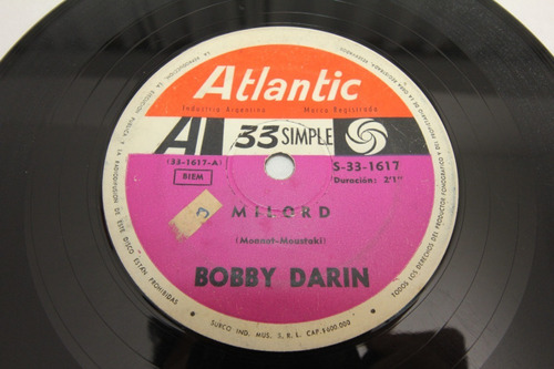 Vinilo Simple Bobby Darin Milord Golden Earrings Aros De Oro
